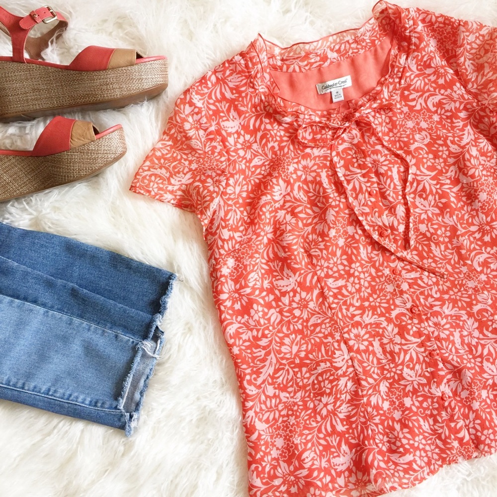 Coldwater Creek floral button down blouse